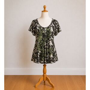 Maurices‎ Womens Tie Dye Dress Medium Grung Floral Graphic Stretch Tunic Dress